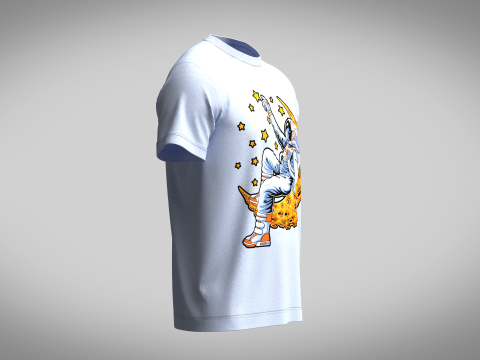 Tshirt - Lying On The Moon 3D Model