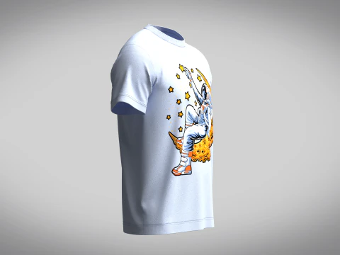 Tshirt - Lying On The Moon 3D Model