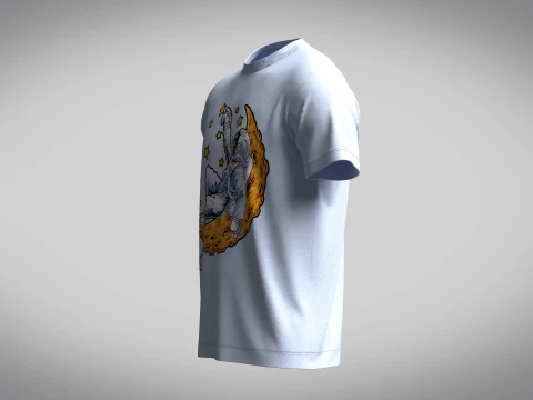 Tshirt - Lying On The Moon 3D Model