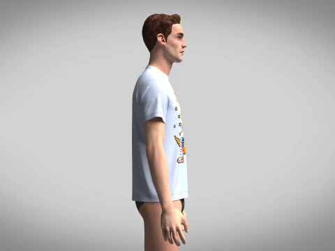 Tshirt - Lying On The Moon 3D Model