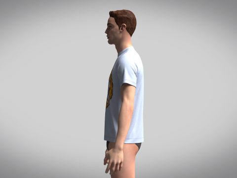 Tshirt - Lying On The Moon 3D Model