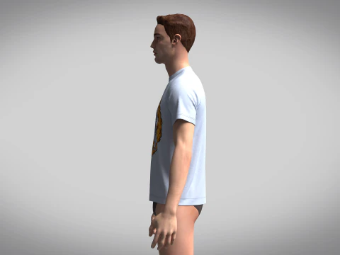 Tshirt - Lying On The Moon 3D Model