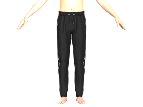 Track Pants - Black And Gold 3D Model