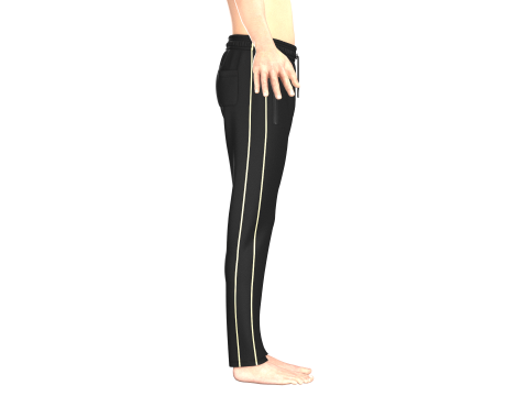 Track Pants - Black And Gold 3D Model