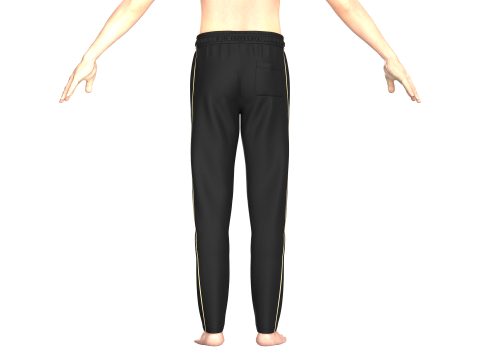 Track Pants - Black And Gold 3D Model