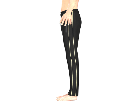 Track Pants - Black And Gold 3D Model