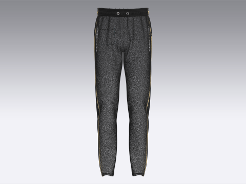 Track Pants - Black And Gold 3D Model