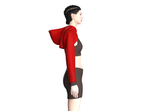 Yoga Hoodie With Shorts 3D Model