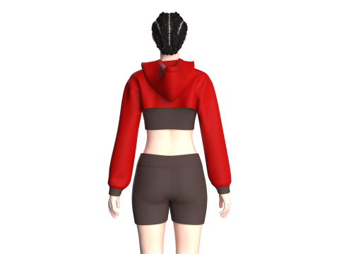 Yoga Hoodie With Shorts 3D Модель