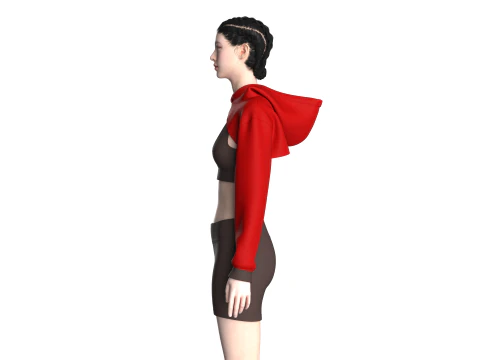 Yoga Hoodie With Shorts 3D Model