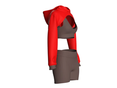 Yoga Hoodie With Shorts 3D Model