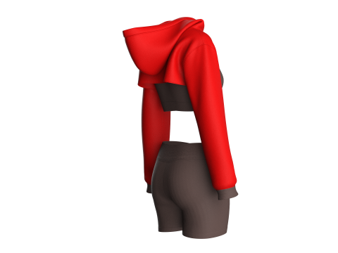 Yoga Hoodie With Shorts 3D Модель