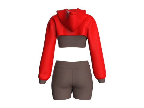 Yoga Hoodie With Shorts 3D Model
