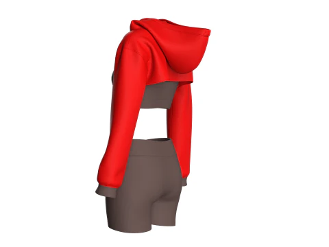 Yoga Hoodie With Shorts 3D Model