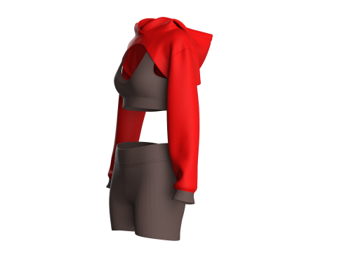 Yoga Hoodie With Shorts 3D Модель