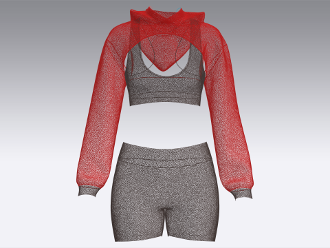 Yoga Hoodie With Shorts 3D Модель