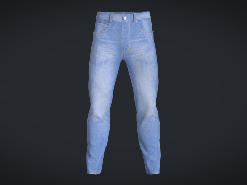 Men Denim Pant - Washed 3D Model