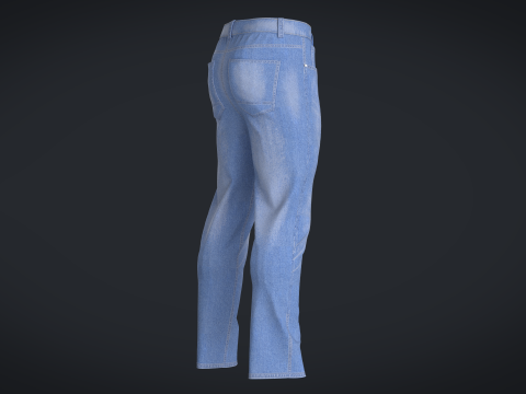Men Denim Pant - Washed 3D Model