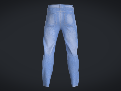 Men Denim Pant - Washed 3D Model