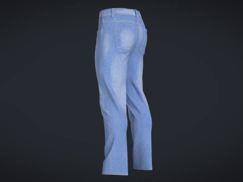 Men Denim Pant - Washed 3D Model
