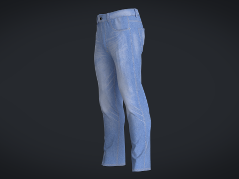 Men Denim Pant - Washed 3D Model