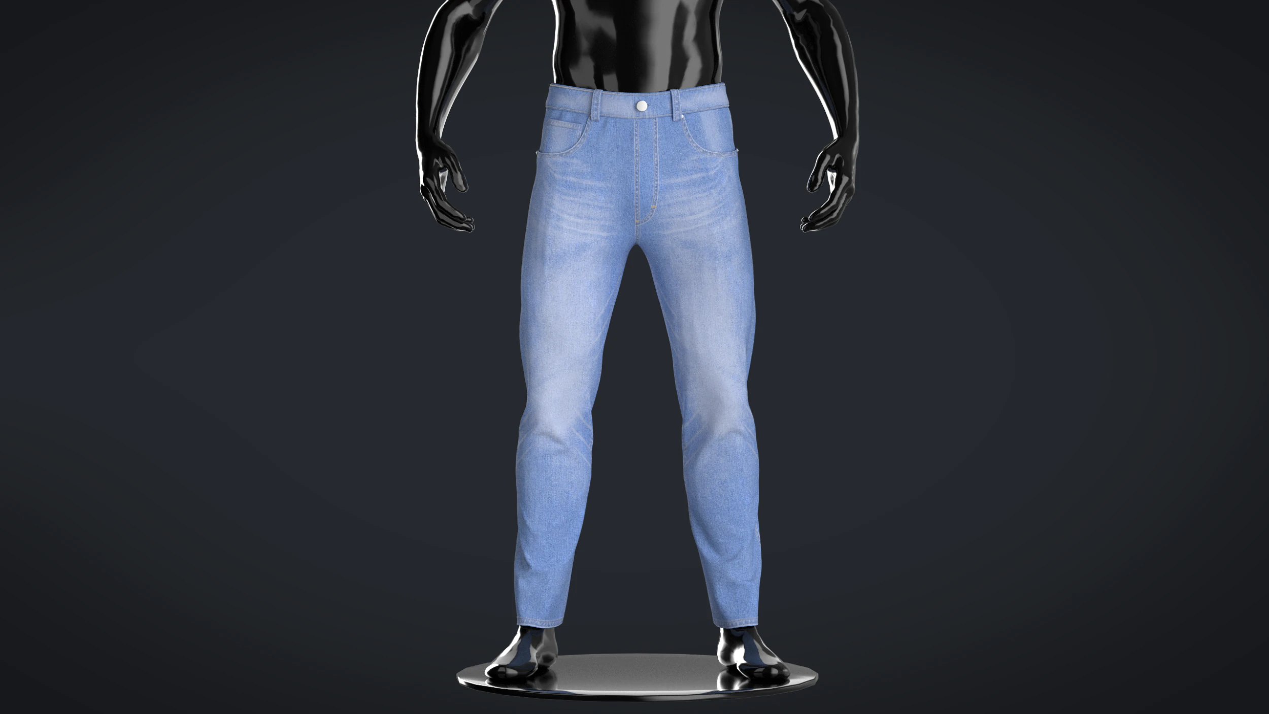Men Denim Pant - Washed 3D Model .c4d .max .obj .3ds .fbx .stl .blend 