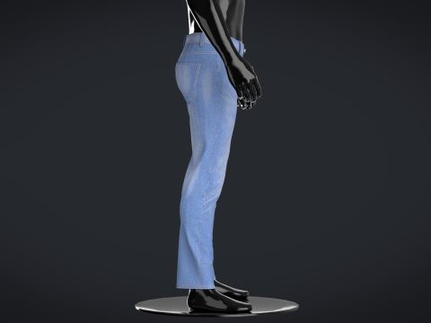 Men Denim Pant - Washed 3D Model