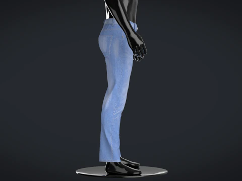 Men Denim Pant - Washed 3D Model