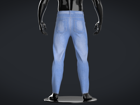 Men Denim Pant - Washed 3D Model