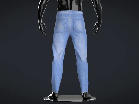 Men Denim Pant - Washed 3D Model