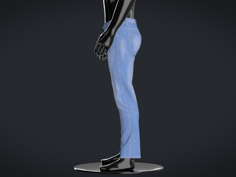 Men Denim Pant - Washed 3D Model
