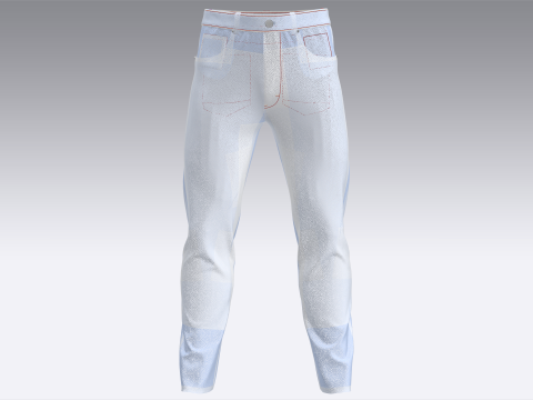 Men Denim Pant - Washed 3D Model