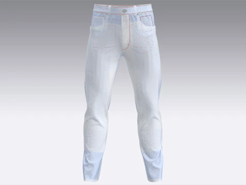 Men Denim Pant - Washed 3D Model