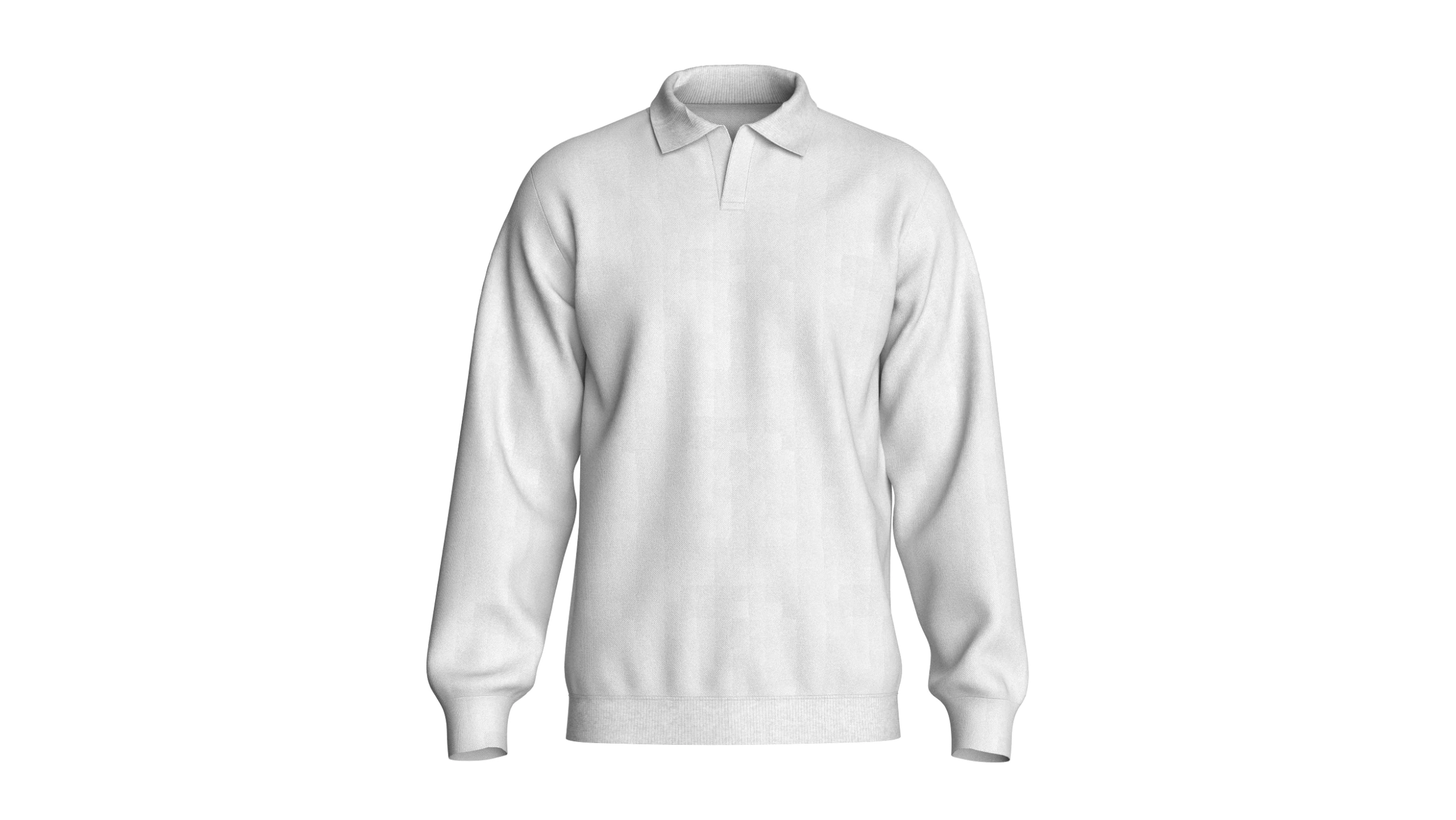 Men Long Sleeve Polo Without Button 3D Model .c4d .max .obj .3ds .fbx .stl .blend 
