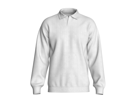Men Long Sleeve Polo Without Button 3D Model