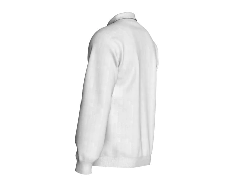 Men Long Sleeve Polo Without Button 3D Model
