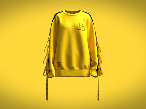 Girls - Reglan Long Sleeve Sweatshirt Modelo 3D