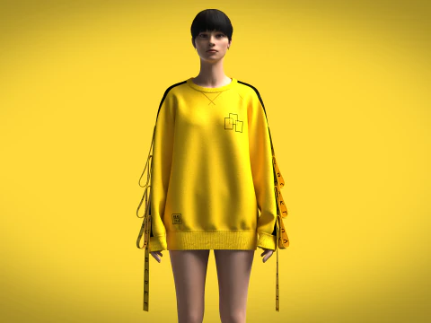 Girls - Reglan Long Sleeve Sweatshirt 3D Model