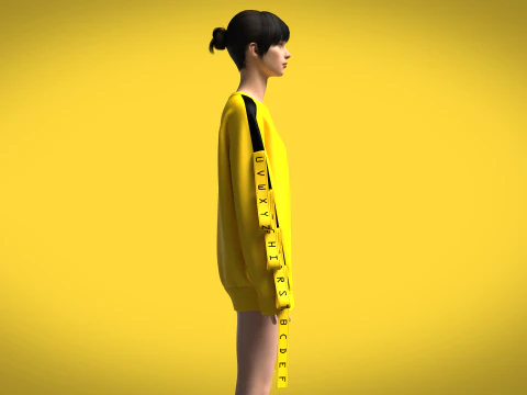 Girls - Reglan Long Sleeve Sweatshirt 3D Model