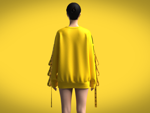 Girls - Reglan Long Sleeve Sweatshirt Modelo 3D