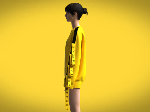 Girls - Reglan Long Sleeve Sweatshirt 3D Model