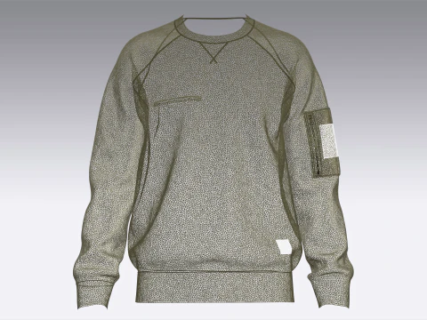 Men Raglan Sweatshirts With Zip 3D Model
