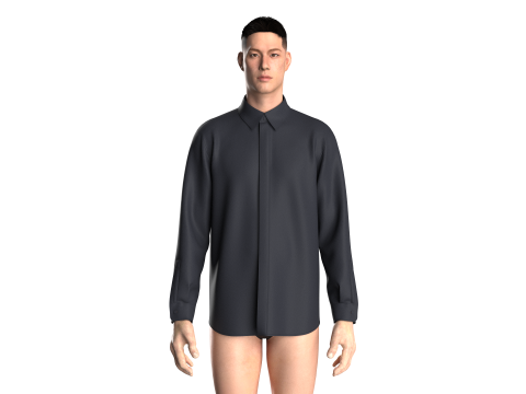 Men Shirt - Single Color 3D Модель