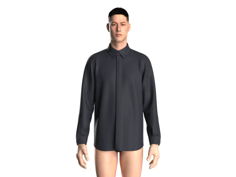 Men Shirt - Single Color 3D Model