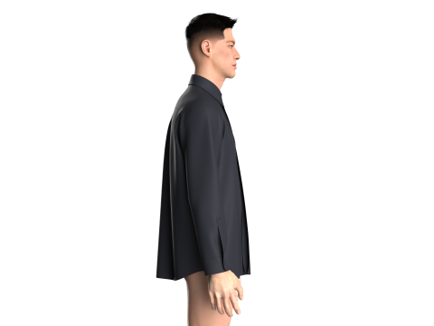 Men Shirt - Single Color 3D Модель