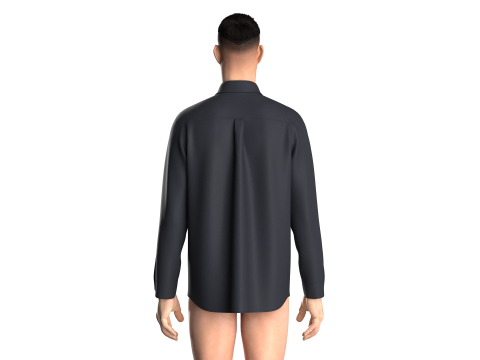Men Shirt - Single Color 3D Модель