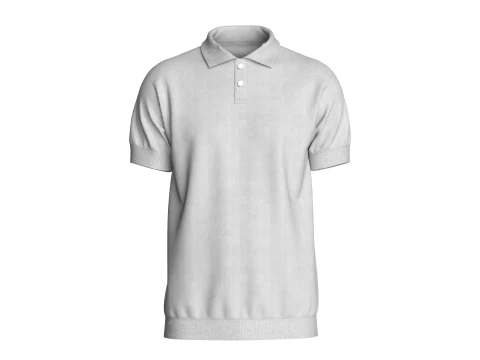 Męska koszulka polo z kr&oacute;tkim rękawem Model 3D