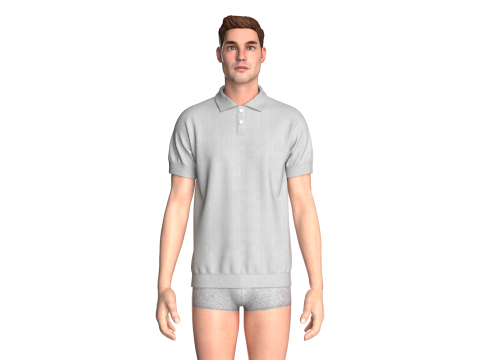 Men Short Sleeve Polo Modelo 3D