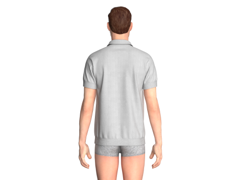 Men Short Sleeve Polo Modelo 3D