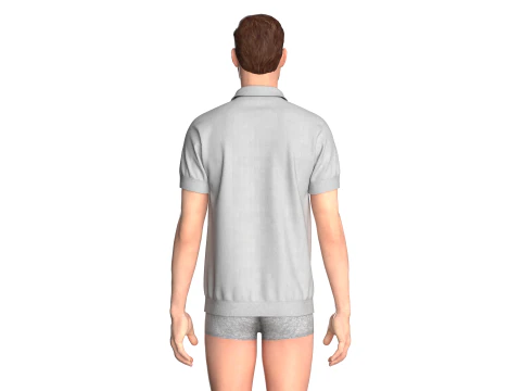 Men Short Sleeve Polo 3D Model